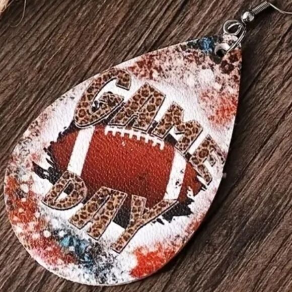 GAME DAY FOOTBALL fun whimsical novelty earrings - Picture 3 of 6